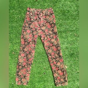Vintage jones New York floral patterned corduroy straight leg jeans